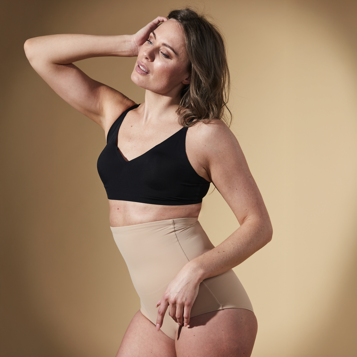 SUPPORT HERO SUPER HIGH WAIST BRIEF Dame Shapewear - Beige - 2XL