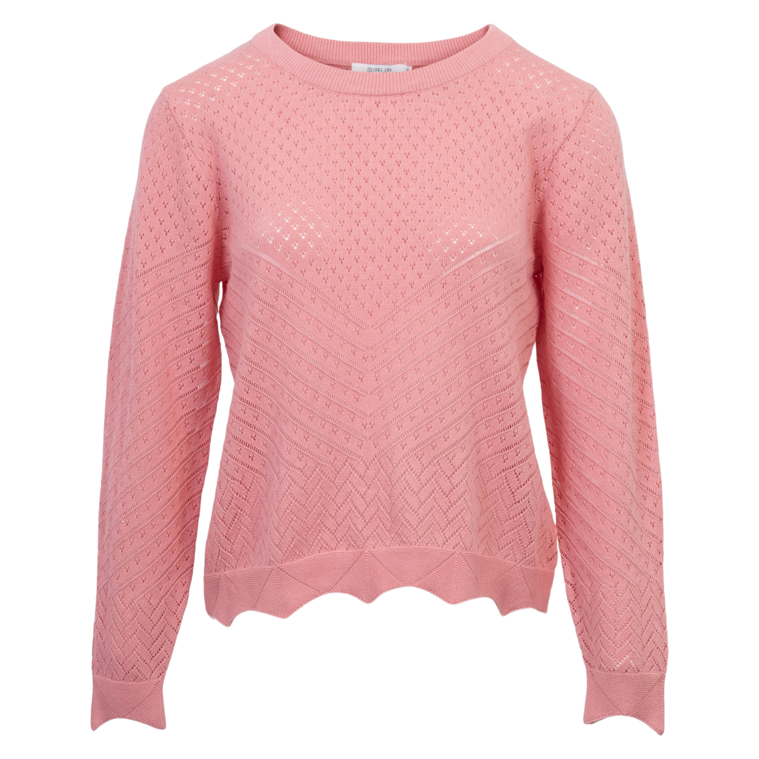 Sirup Pointelle Dame Striktrøje - Geranium Pink - XL