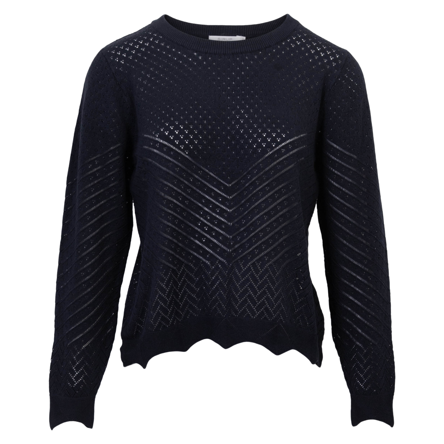 Sirup Pointelle Dame Striktrøje - Parisian Night - XL