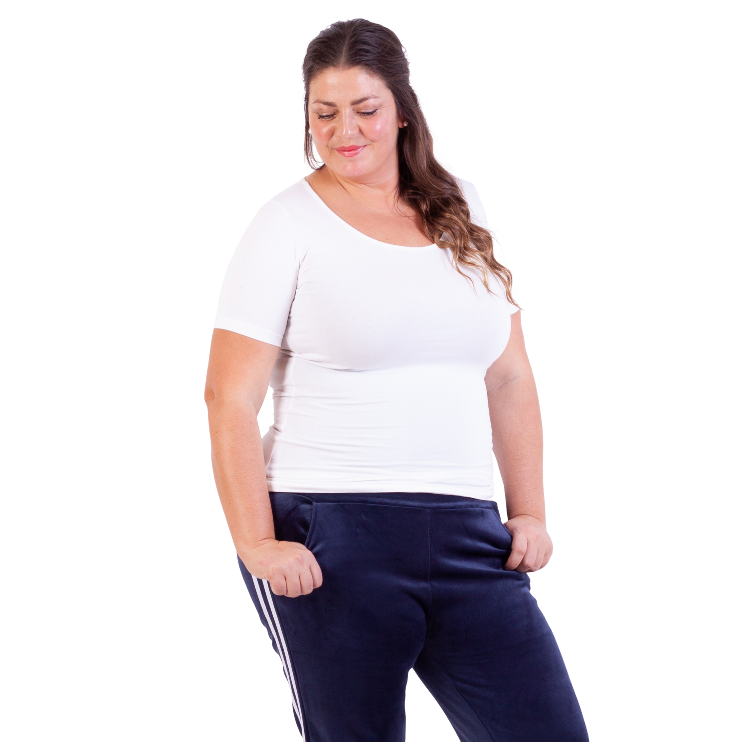 Steenholt Harmony Dame T-shirt Plus Size - White - 56