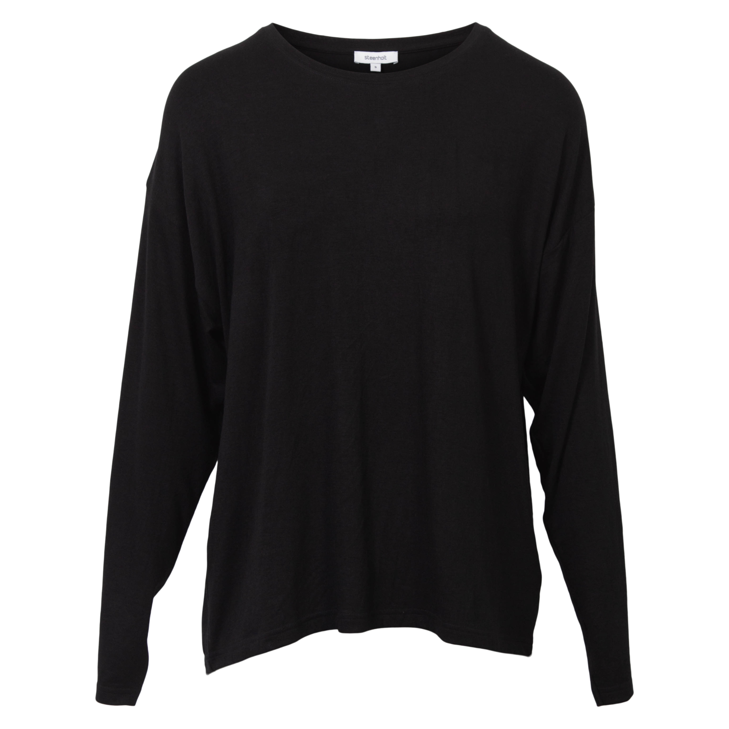 Steenholt Joan Dame Langærmet t-shirt Plus Size - Black - 52