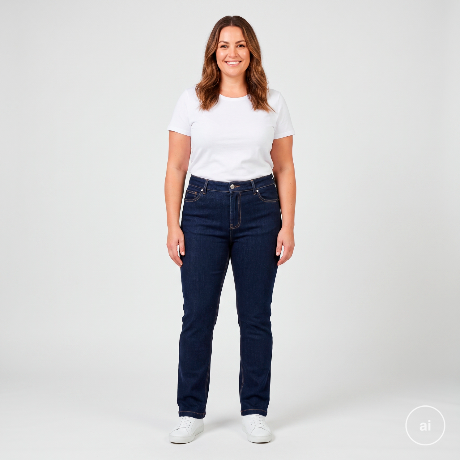 Steenholt Laura Dame Jeans Plus Size - Navy - 48/30