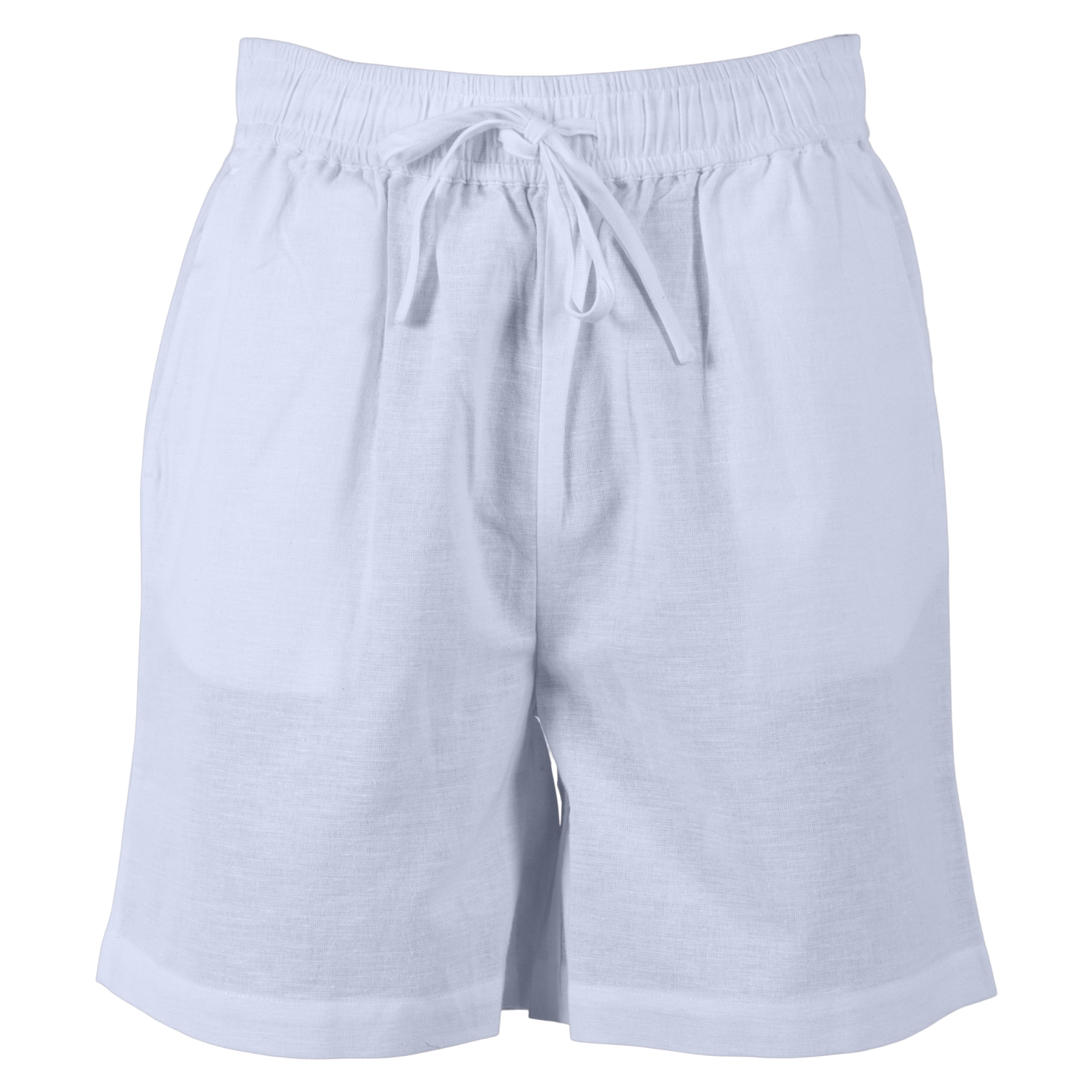 Steenholt Linett Dame Shorts i hørmix Plus Size - Heavenly Blue - 54