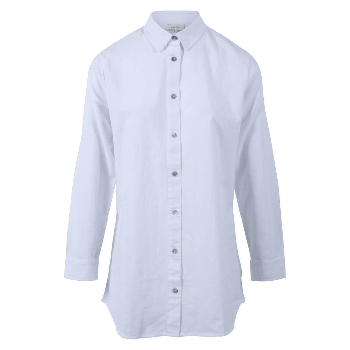 Steenholt Linett Dame Skjorte i hørmix Plus Size - Heavenly Blue - 46