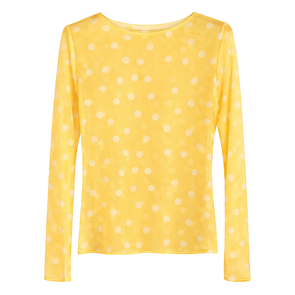 Vanting Dame Top i mesh - Yellow - L/XL
