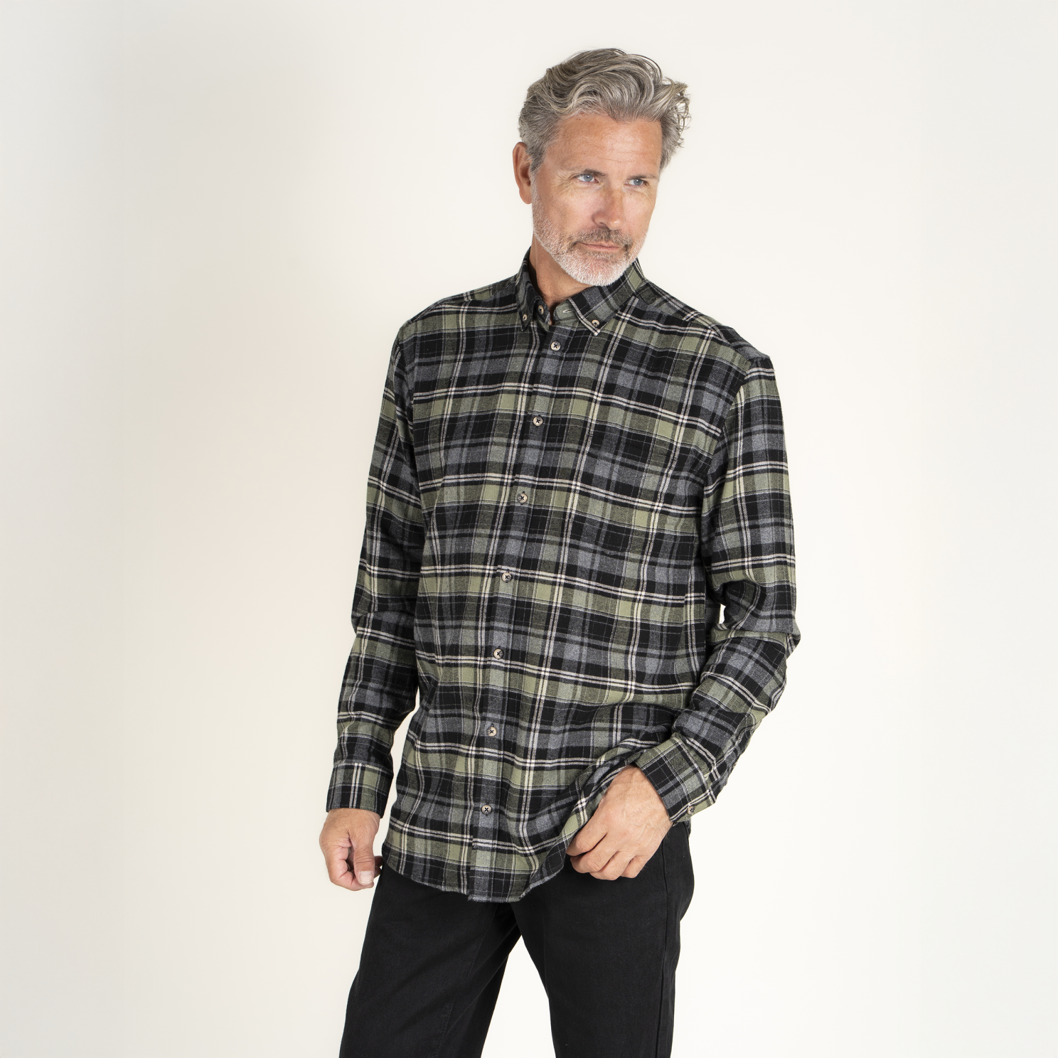 Vito Farmer Herre Skjorte - Jet Black - 2XL/45/46