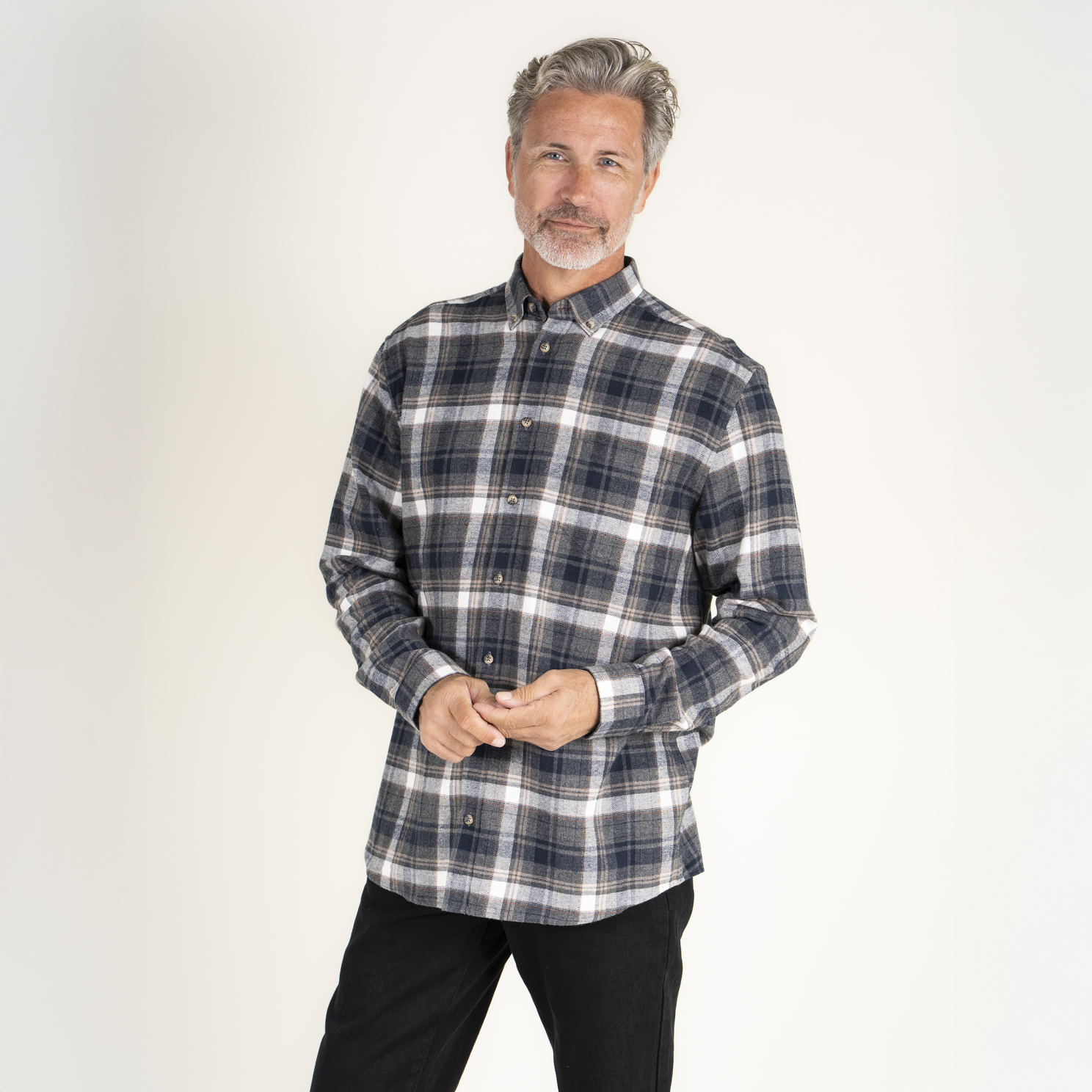Vito Farmer Herre Skjorte - Mid Grey - XL/43/44