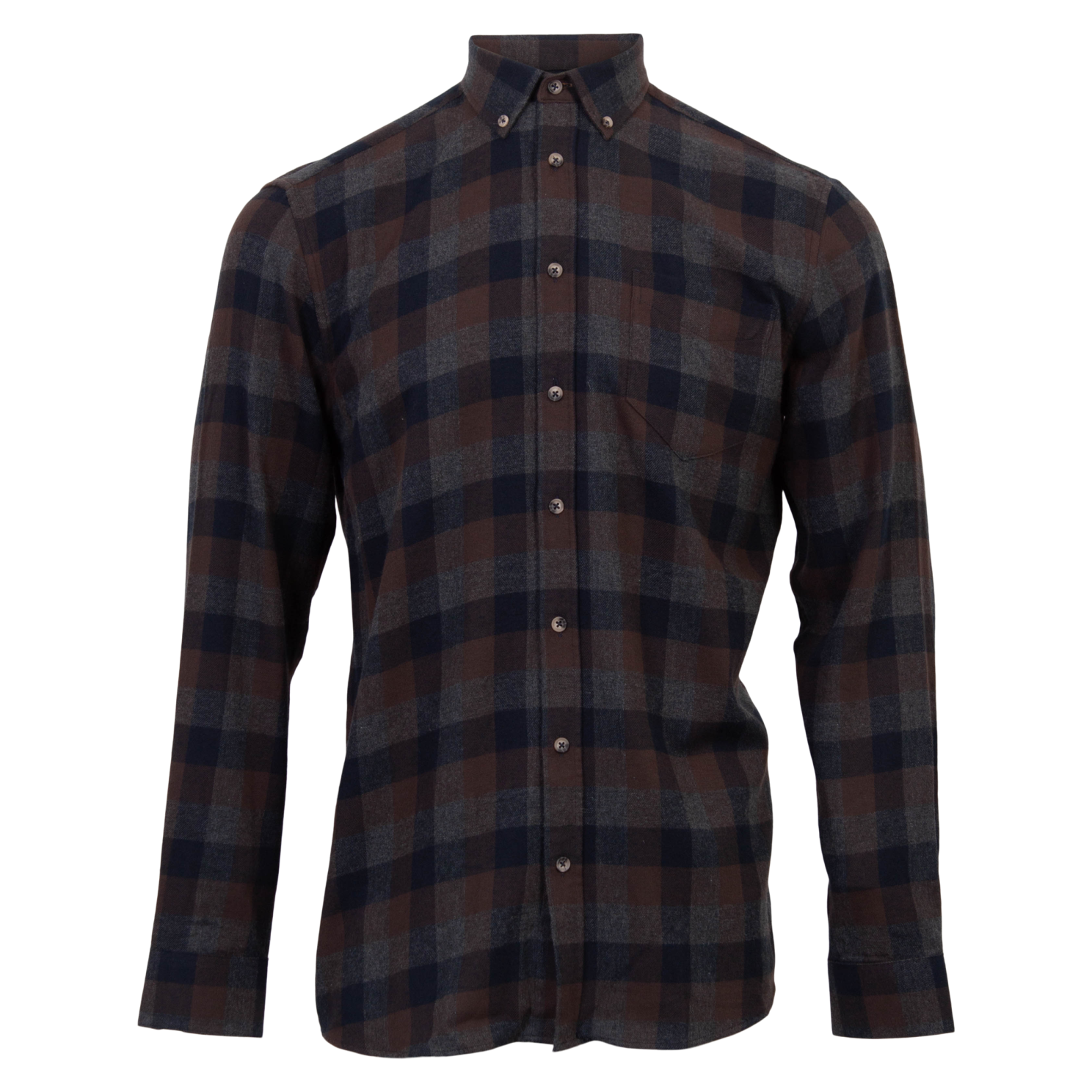 Vito Farmer Herre Skjorte Plus Size - Ultra dark brown mix - 4XL-49/50