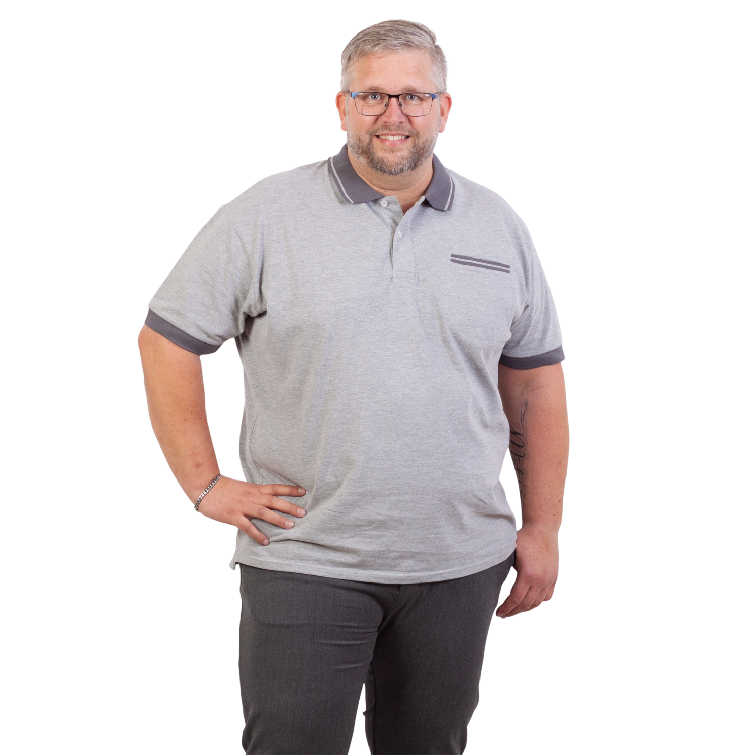 Yellowstone Eagle Herre Polo - Grey Melange - 2XL