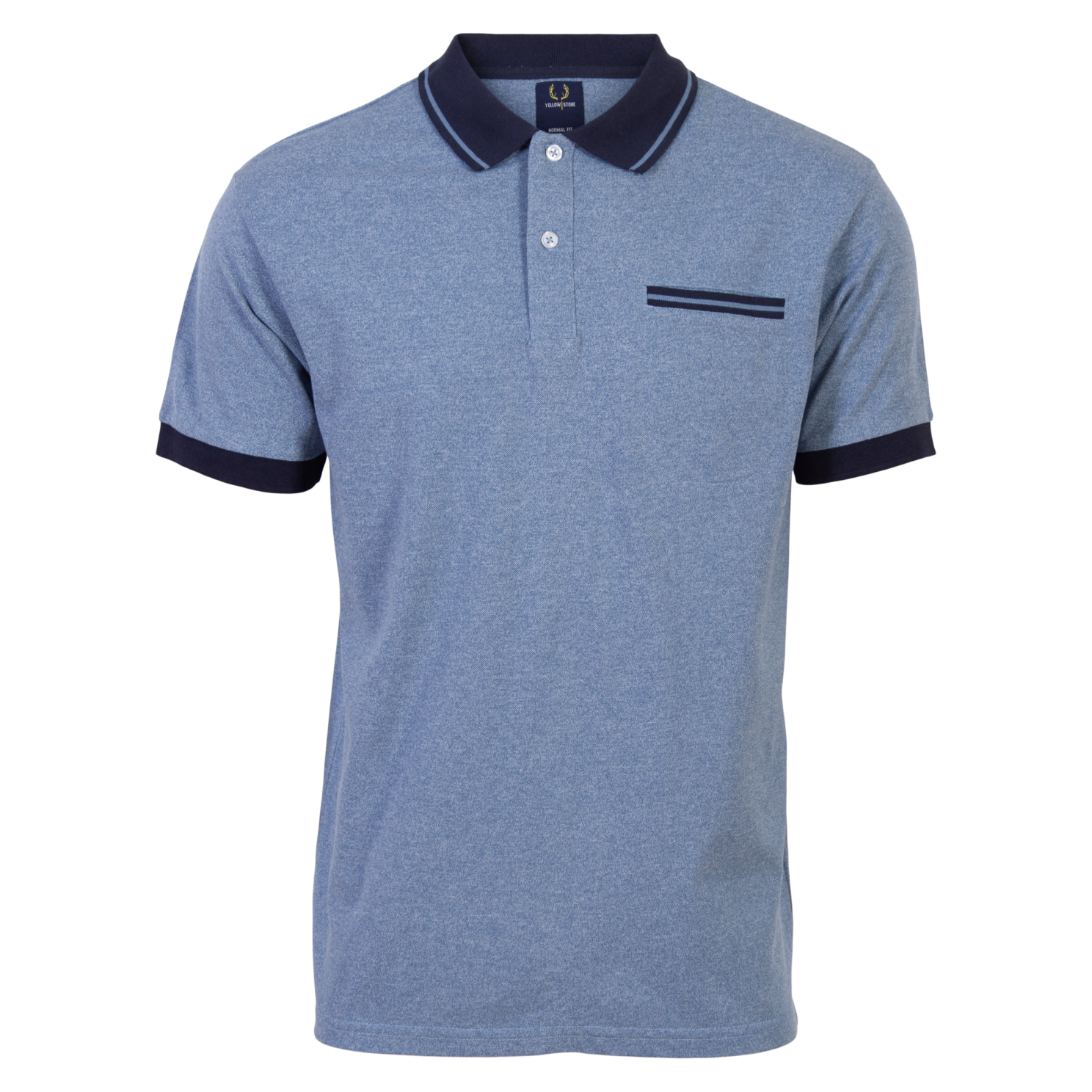 Yellowstone Eagle Herre Polo - Light Blue Melange - 2XL