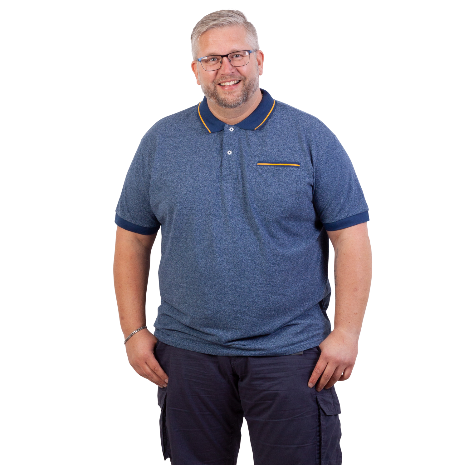 Yellowstone Eagle Herre Polo - Navy Melange - 2XL