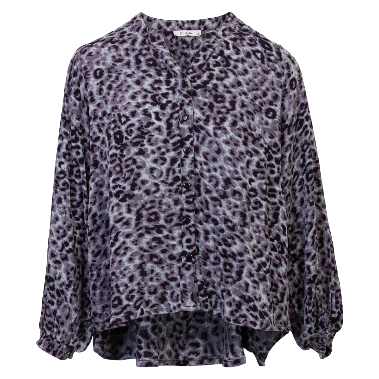 ZbyZ Dame Bluse Plus Size - Black Animal - 50/52