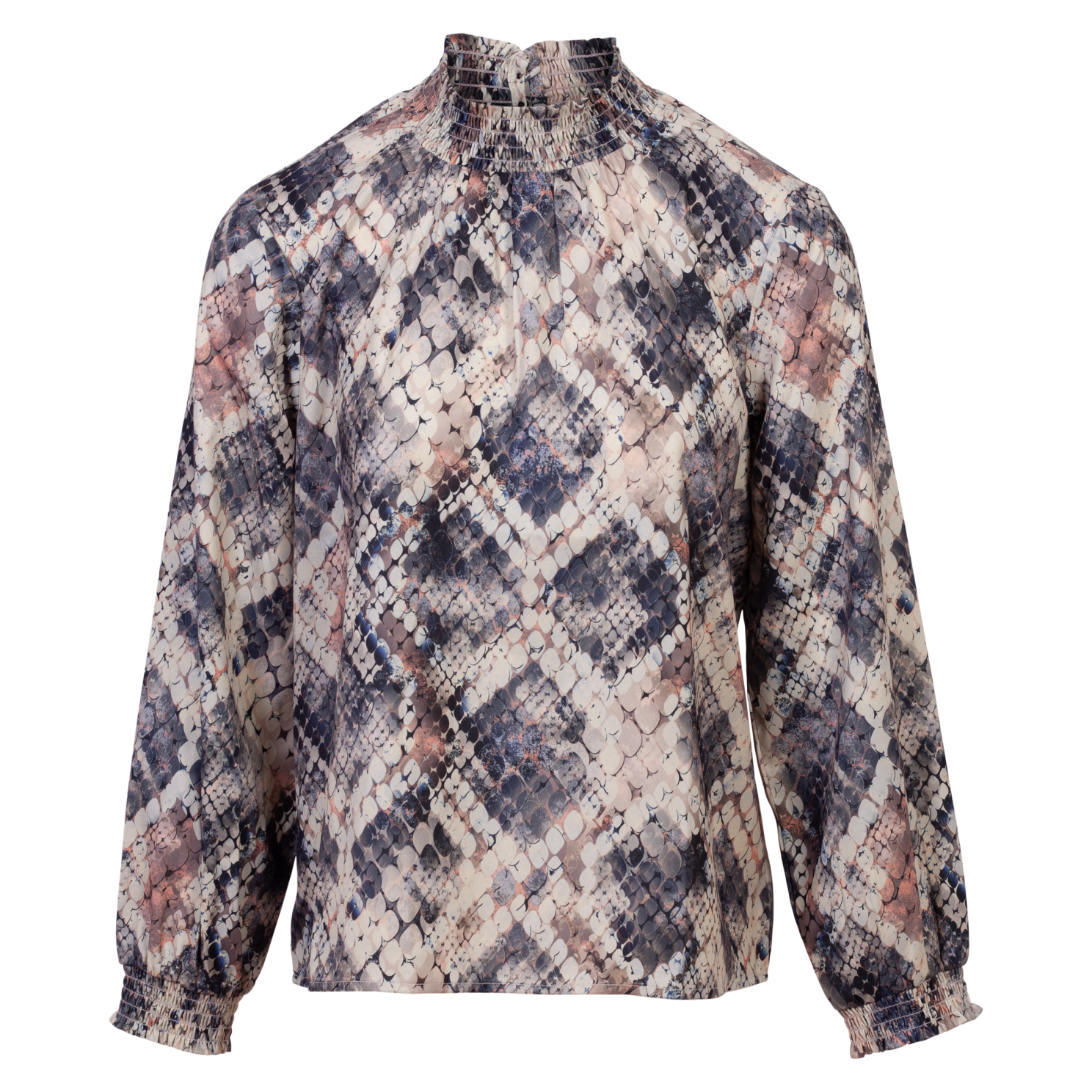 ZbyZ Dame Bluse Plus Size - Blue Snake - 50/52