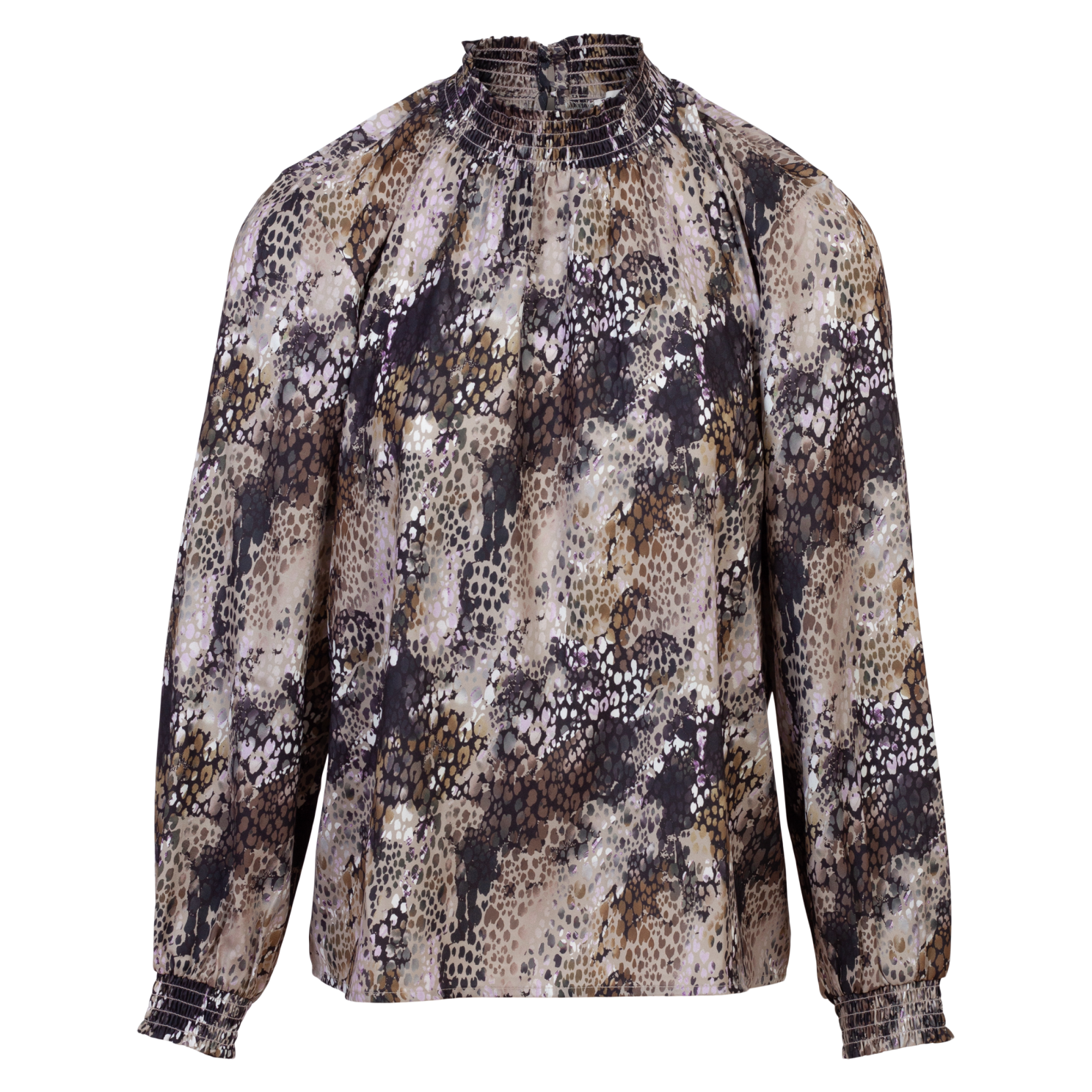 ZbyZ Dame Bluse Plus Size - Brown Snake - 54/56