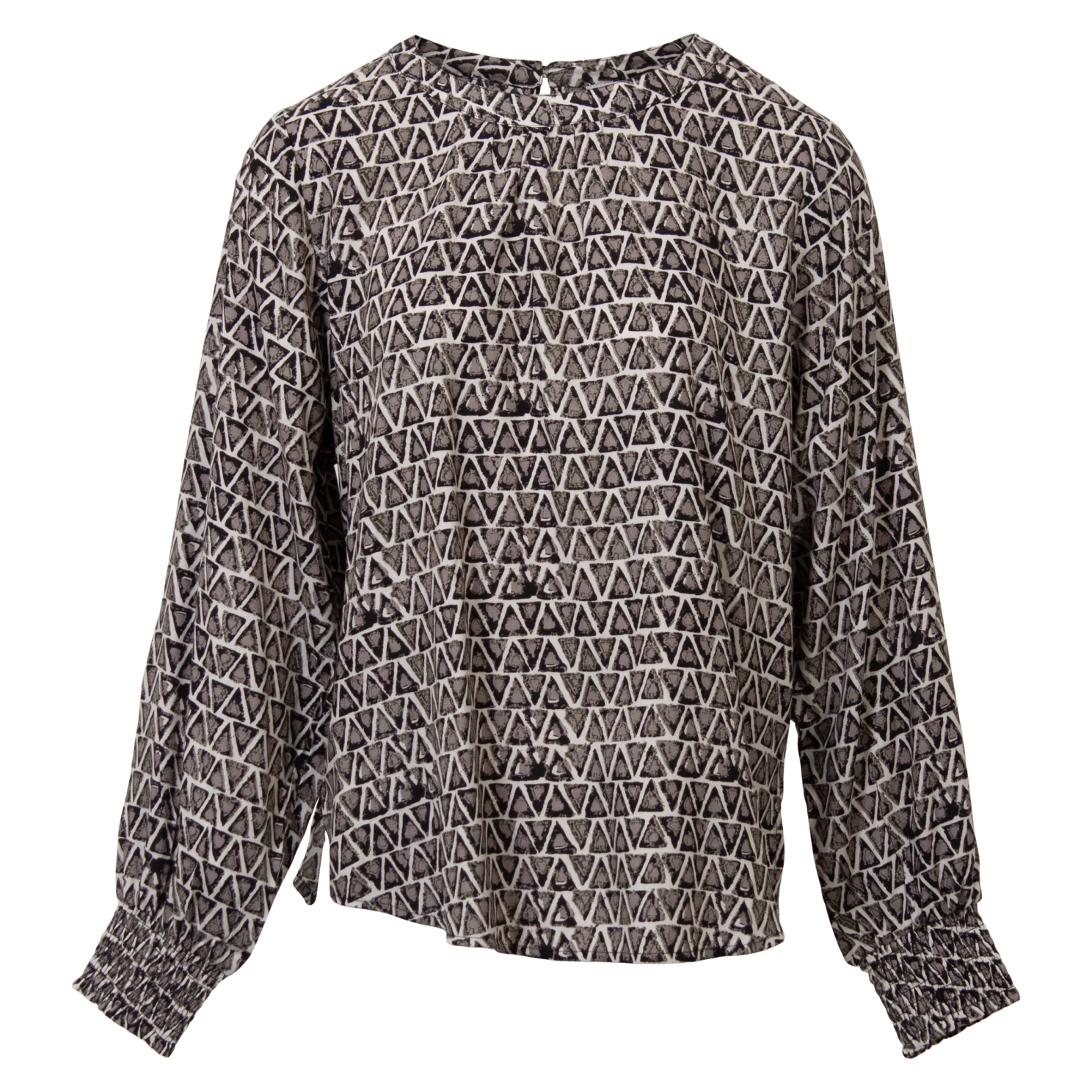 ZbyZ Dame Bluse Plus Size - Grey/Black - 46/48