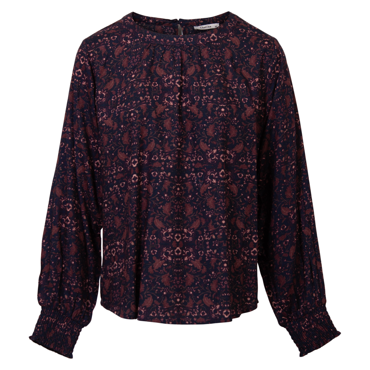 ZbyZ Dame Bluse Plus Size - Navy/Red - 46/48