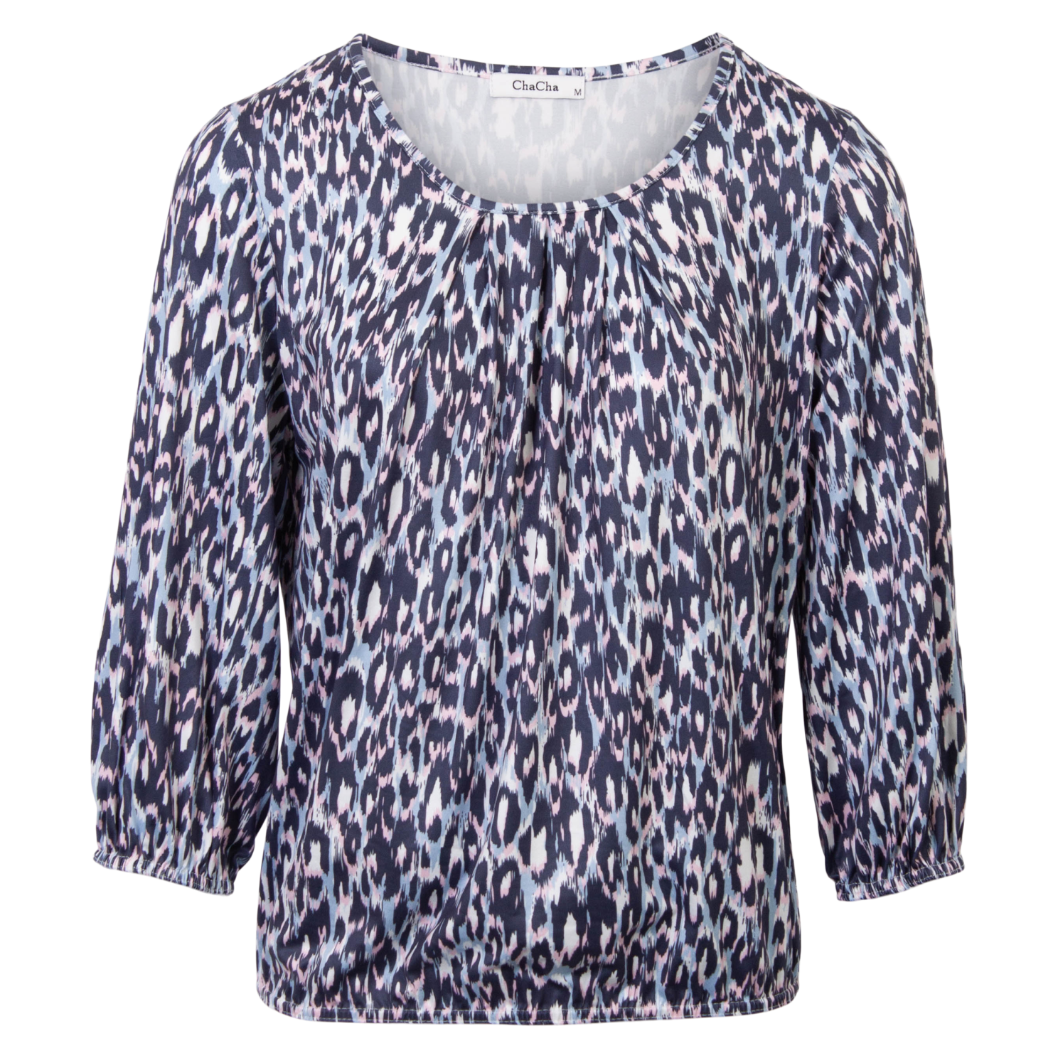 ZbyZ Dame Bluse Plus Size - Print 2 Blue - 50/52