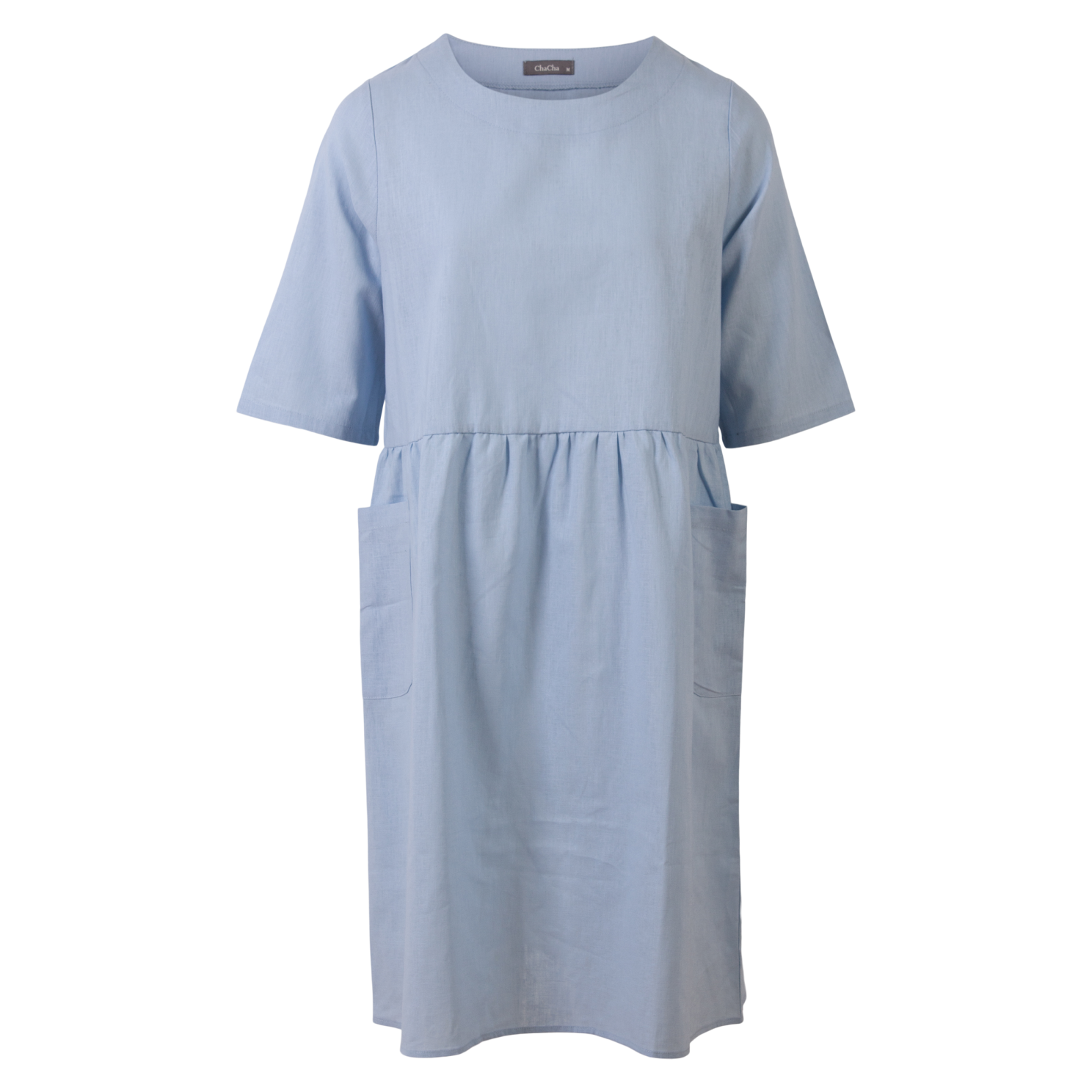 ZbyZ Dame Kjole Plus Size - Light Blue - 46/48