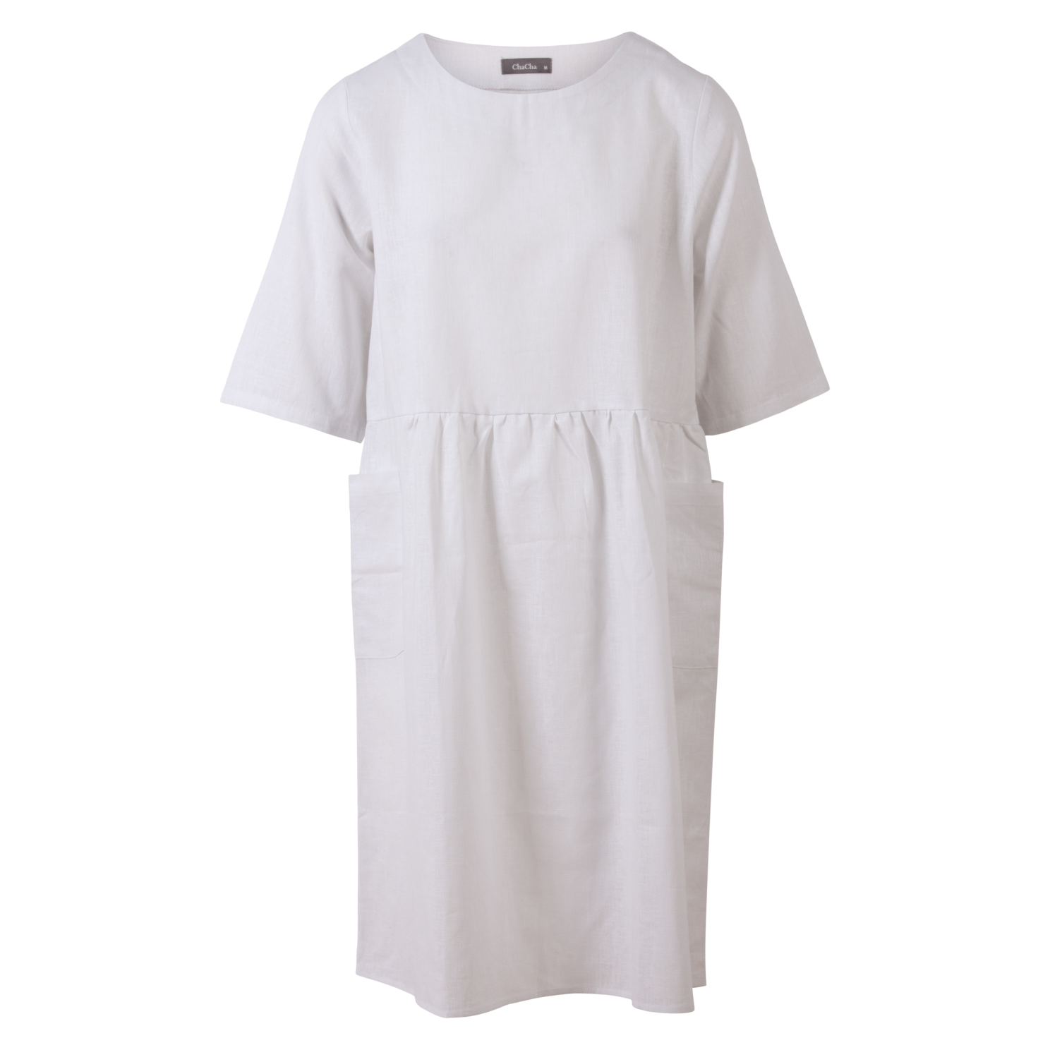 ZbyZ Dame Kjole Plus Size - White - 50/52