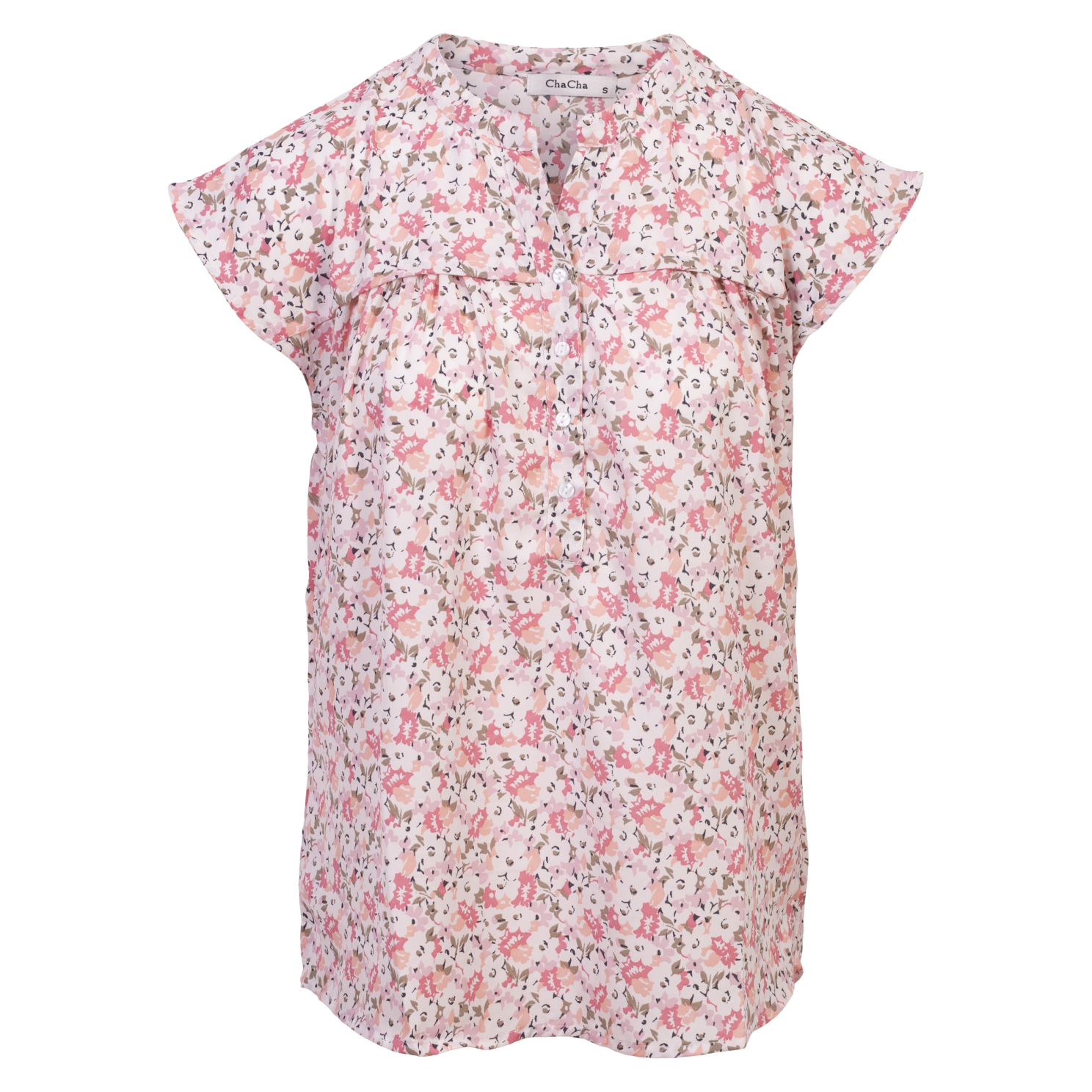 ZbyZ Dame Kortærmet bluse Plus Size - Print 3 - 54/56