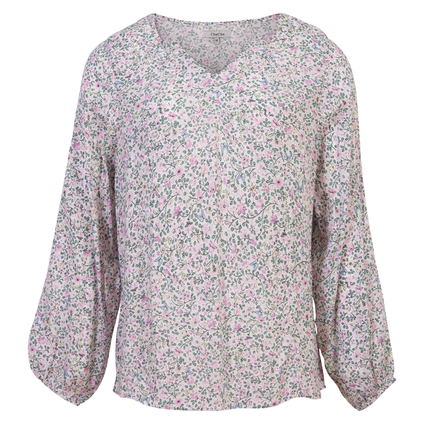 ZbyZ Dame Skjorte Plus Size - Navy/blomster - 42/44