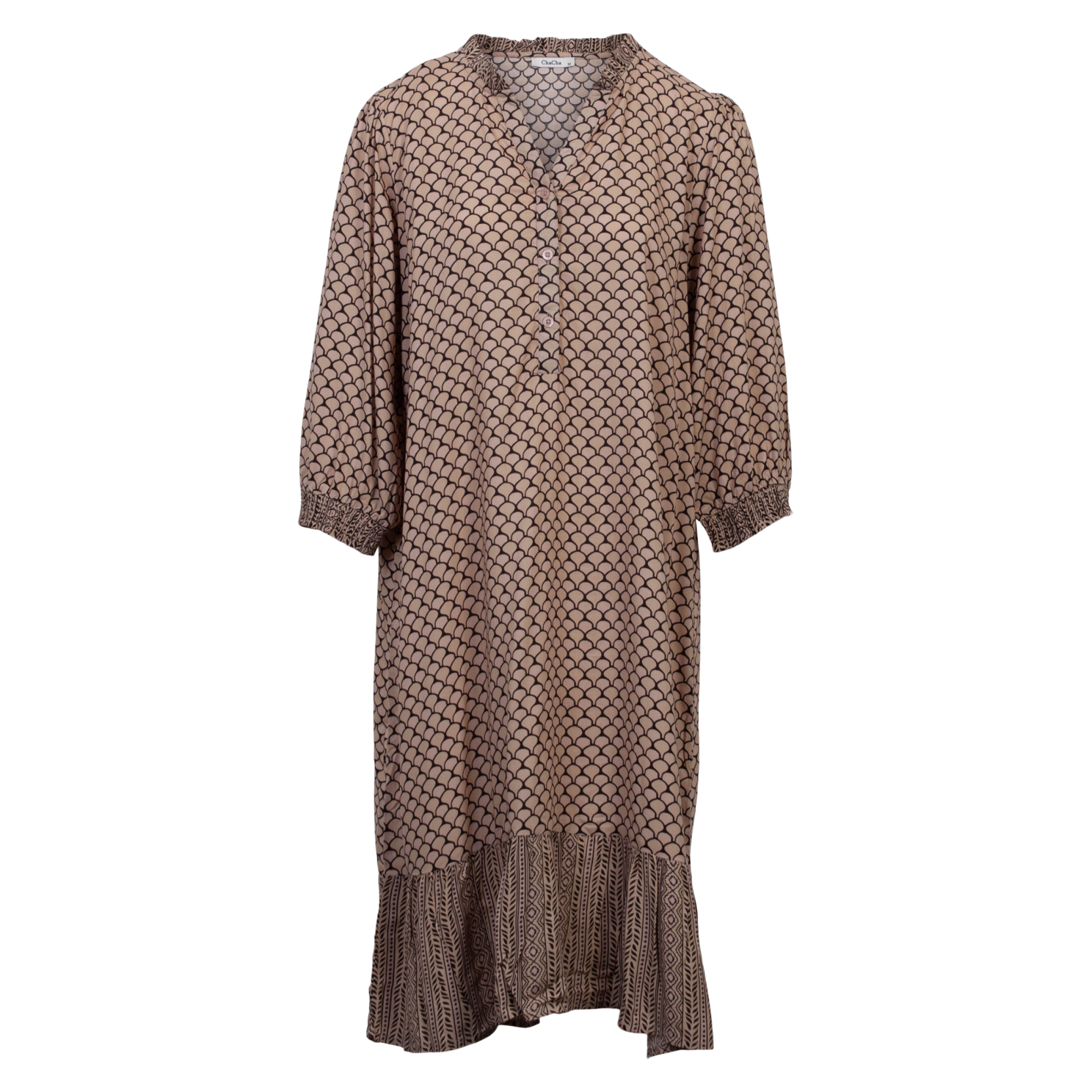 ZbyZ Dame Tunika Plus Size - Beige - 42/44
