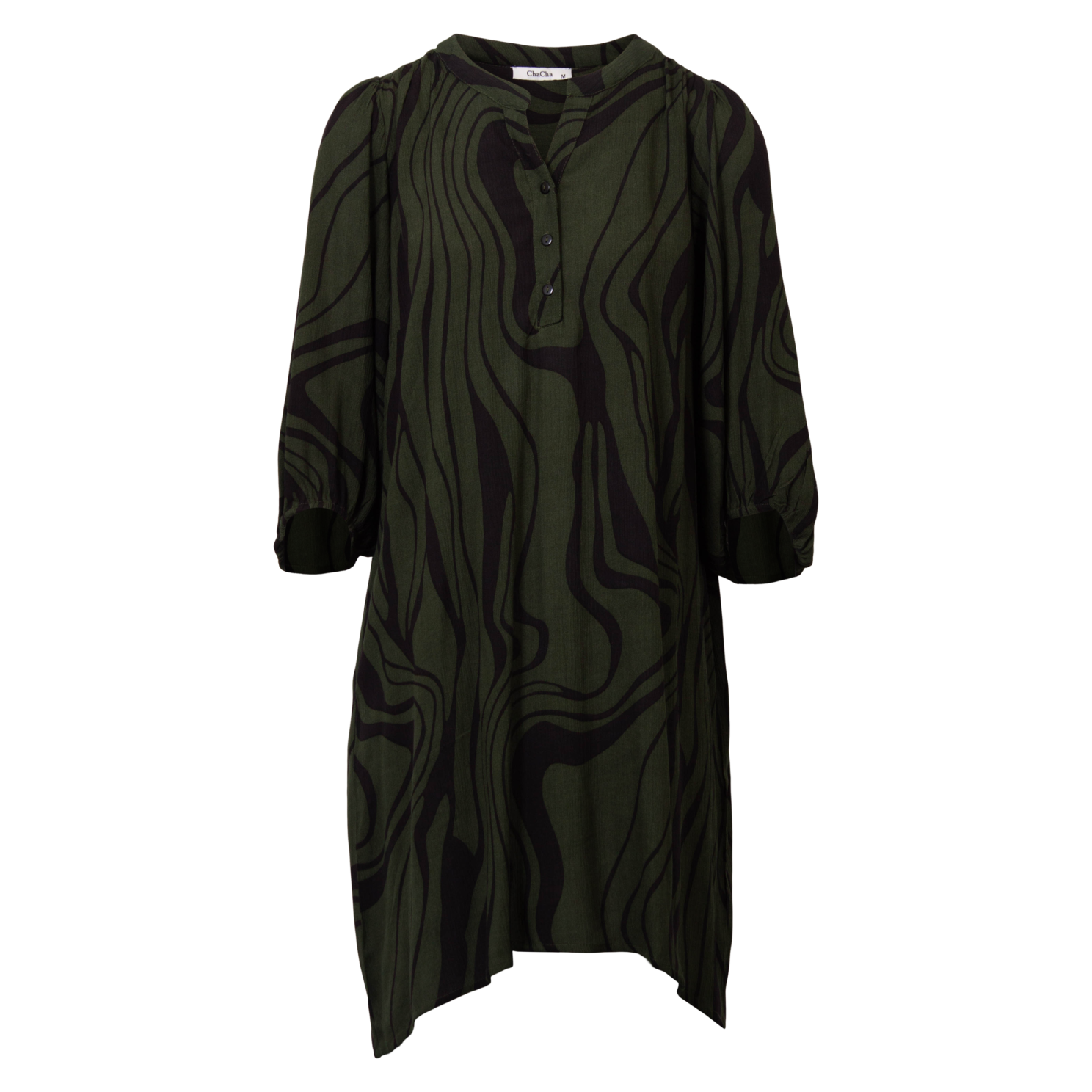 ZbyZ Dame Tunika Plus Size - Khaki/Black - 46/48