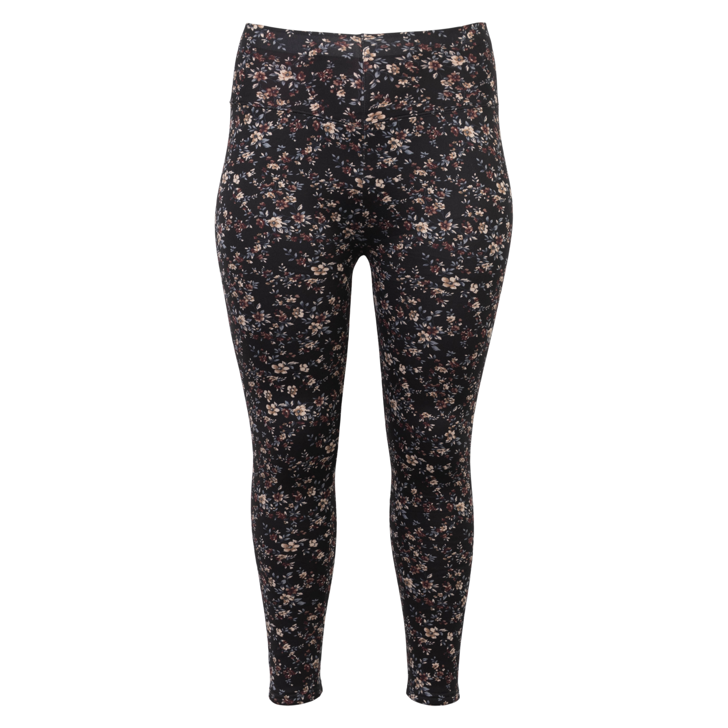 Anyway Dame Termoleggings m. fleece - Sort/Brun blomst - L/XL