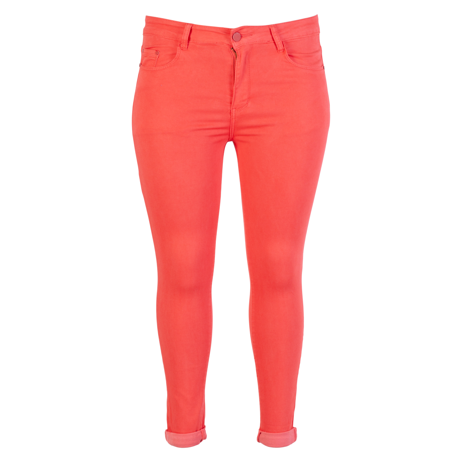 BS Jeans Dame Jeans Plus Size - Rød - 42