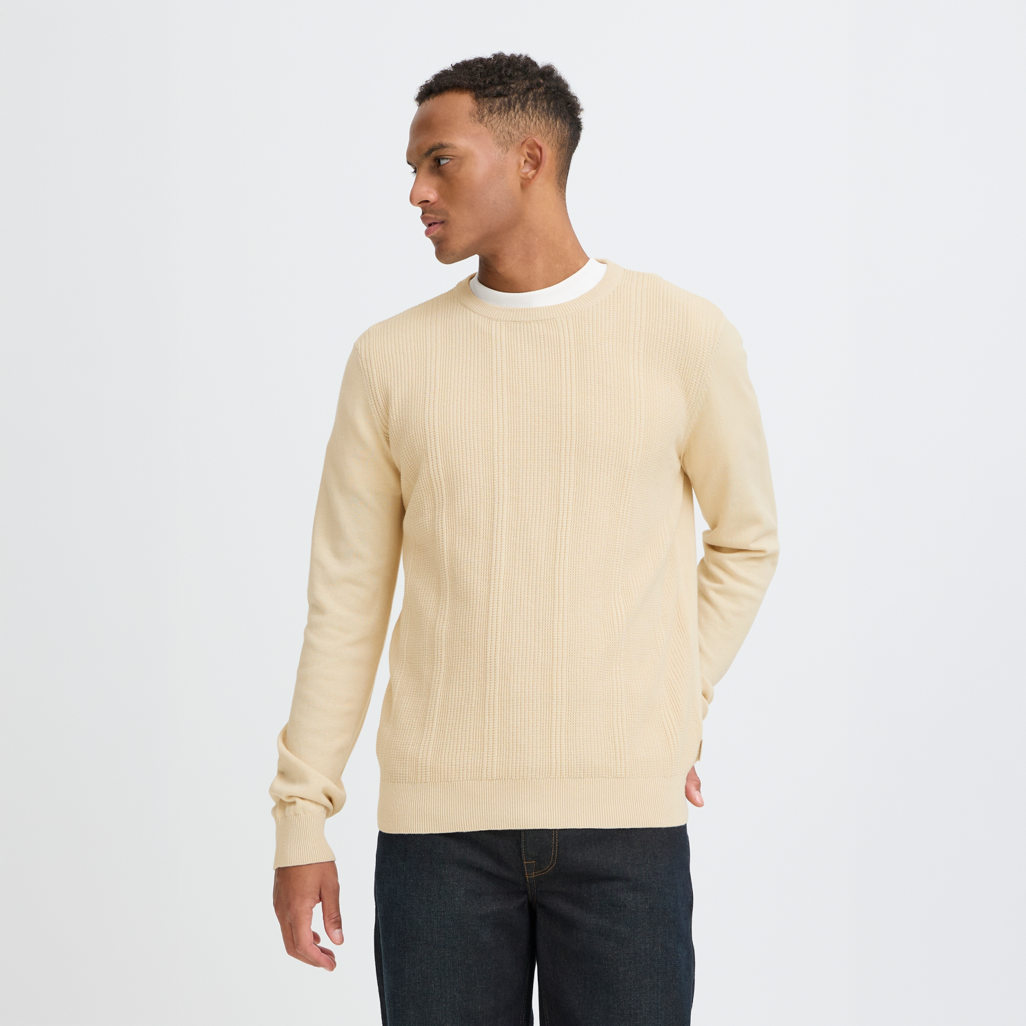 Blend Baron Herre Striktrøje - Oyster Gray - 2XL
