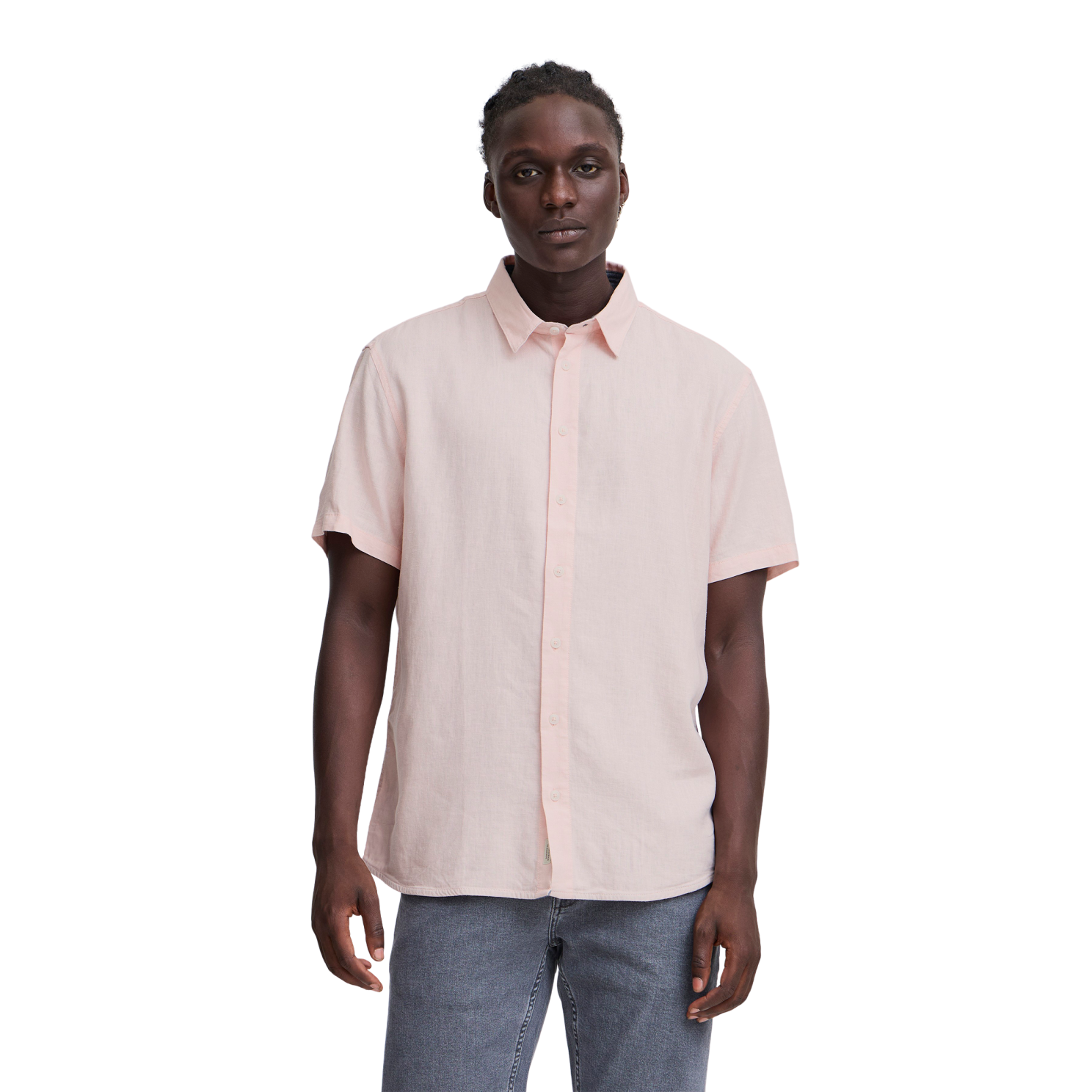 Blend Bobby Herre Kortærmet skjorte i hørmix - Chalk Pink - XL