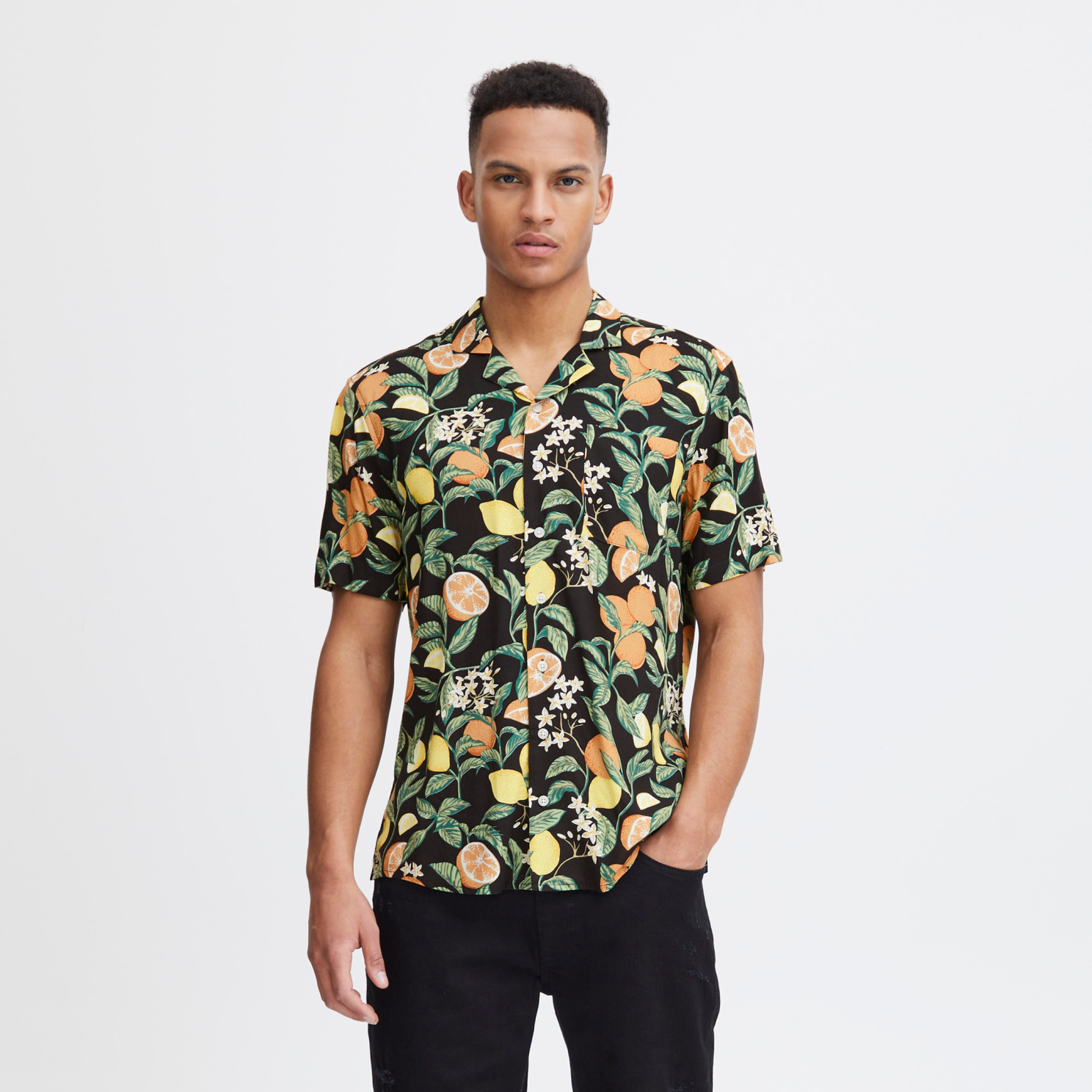 Blend Herre Kortærmet skjorte - Black - XL