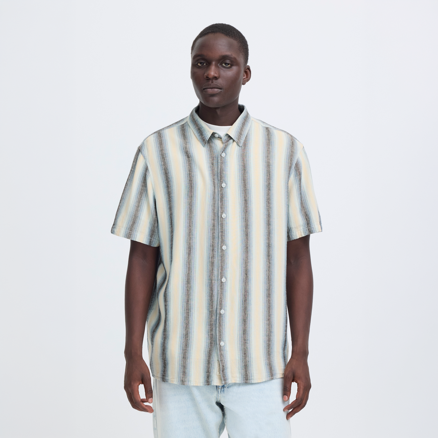 Blend Herre Kortærmet skjorte - COPEN BLUE - XL