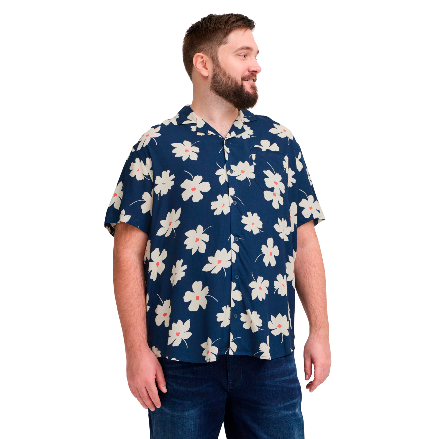 Blend Herre Kortærmet skjorte - Dress Blues - 5XL