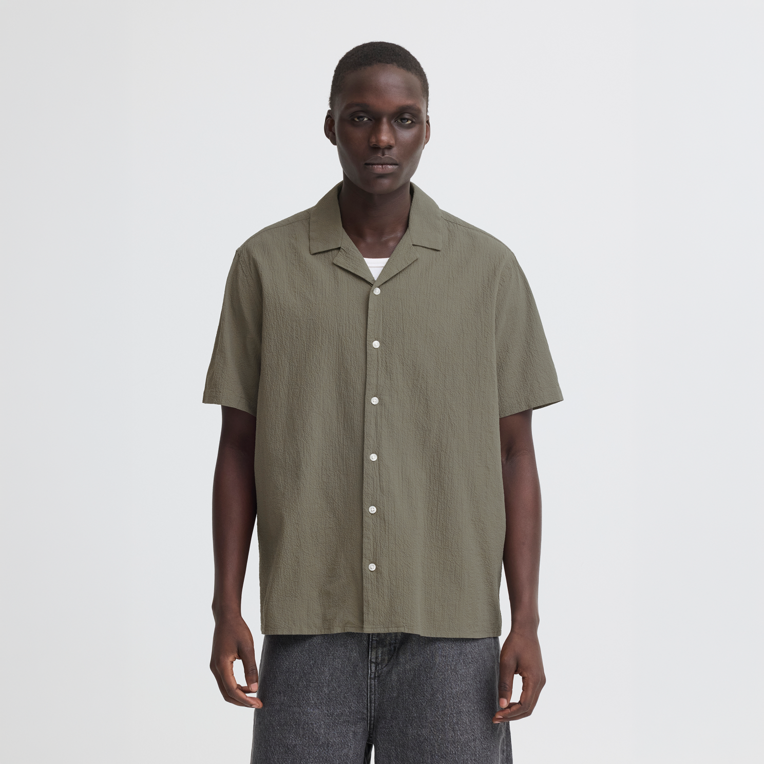 Blend Herre Kortærmet skjorte - Dusty Olive - 2XL