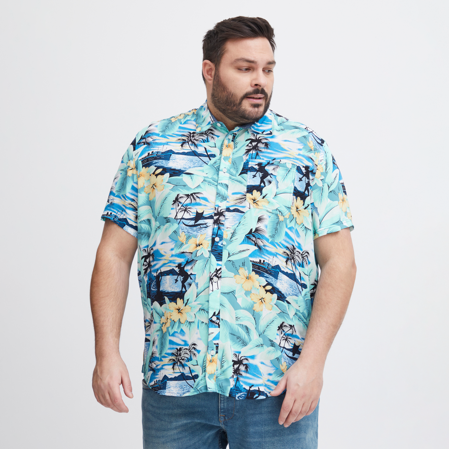 Blend Herre Kortærmet skjorte Plus Size - Coral Gold - 2XL