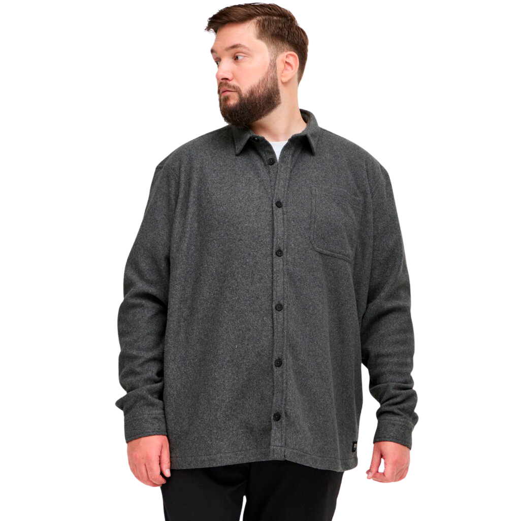 Blend Herre Skjorte Jakke Plus Size - Charcoal Mix - 4XL