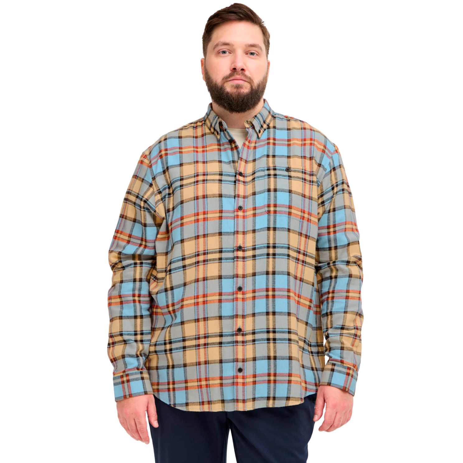 Blend Herre Skjorte Plus Size - Silver Lake Blue - 5XL