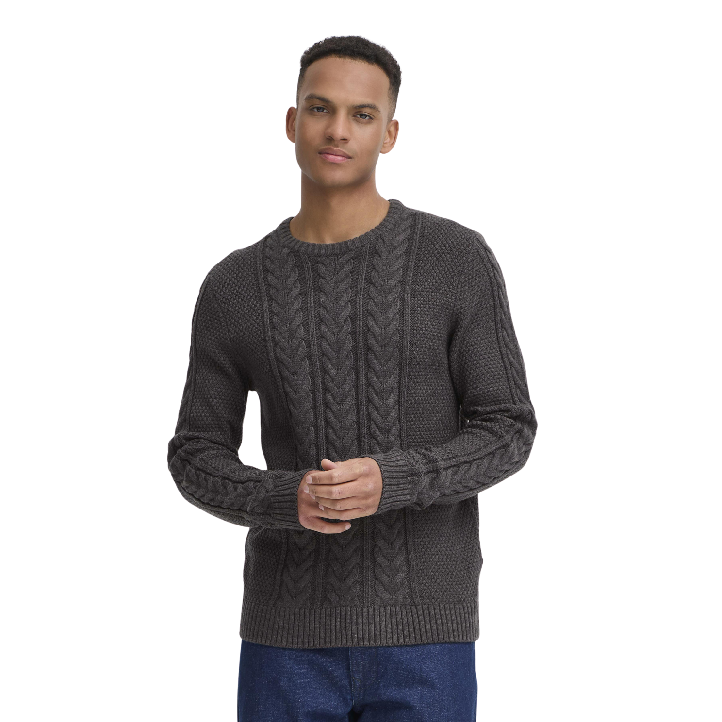 Blend Herre Striktrøje - Charcoal Mix - 2XL