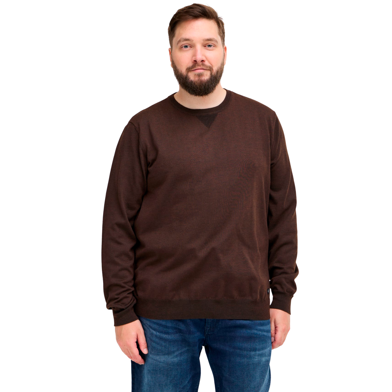 Blend Herre Striktrøje Plus Size - Chicory Coffee - 4XL