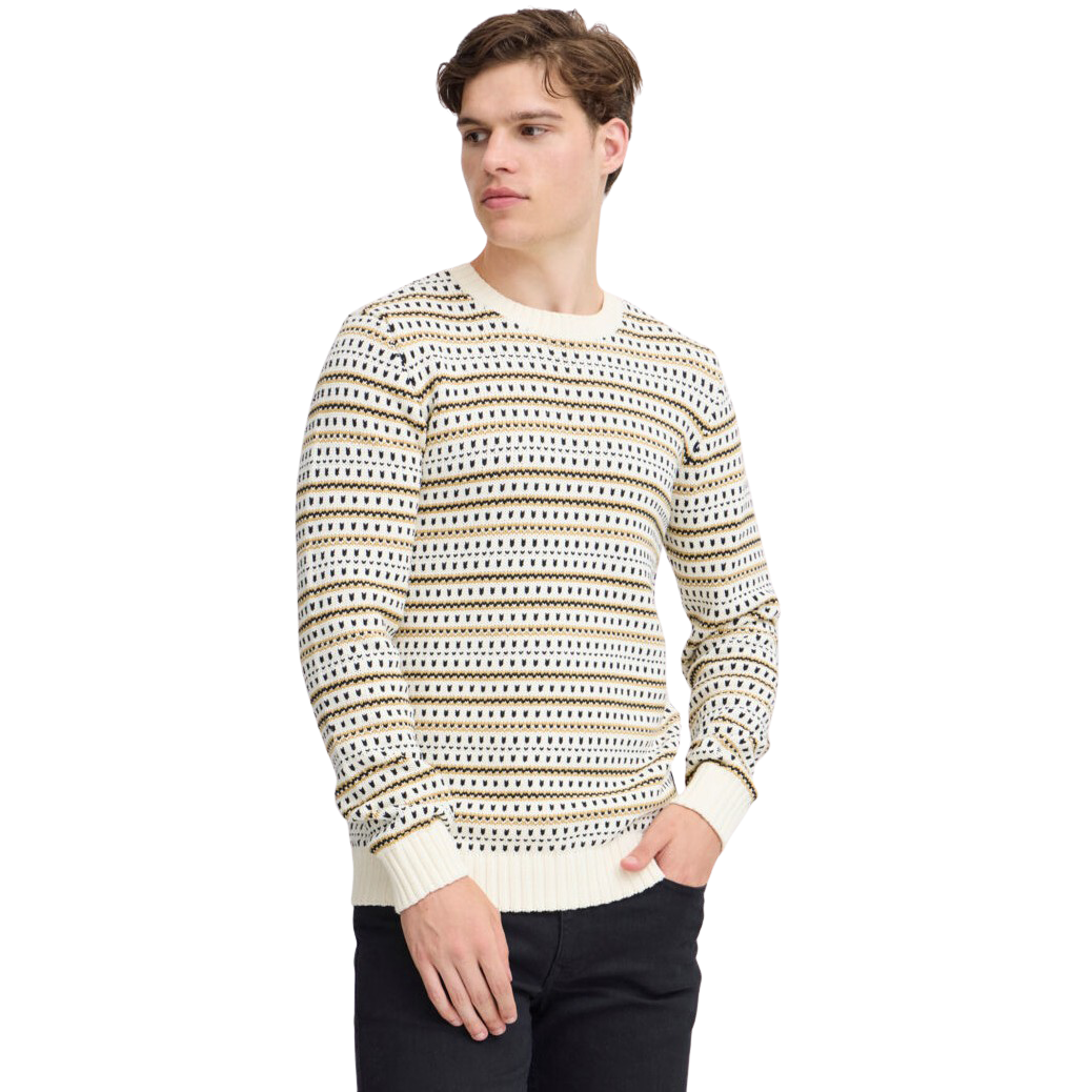 Blend Herre Striktrøje - Vanilla Ice - XL