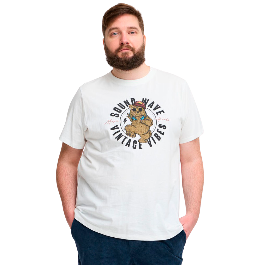 Blend Herre T-shirt Plus Size - Snow White - 3XL