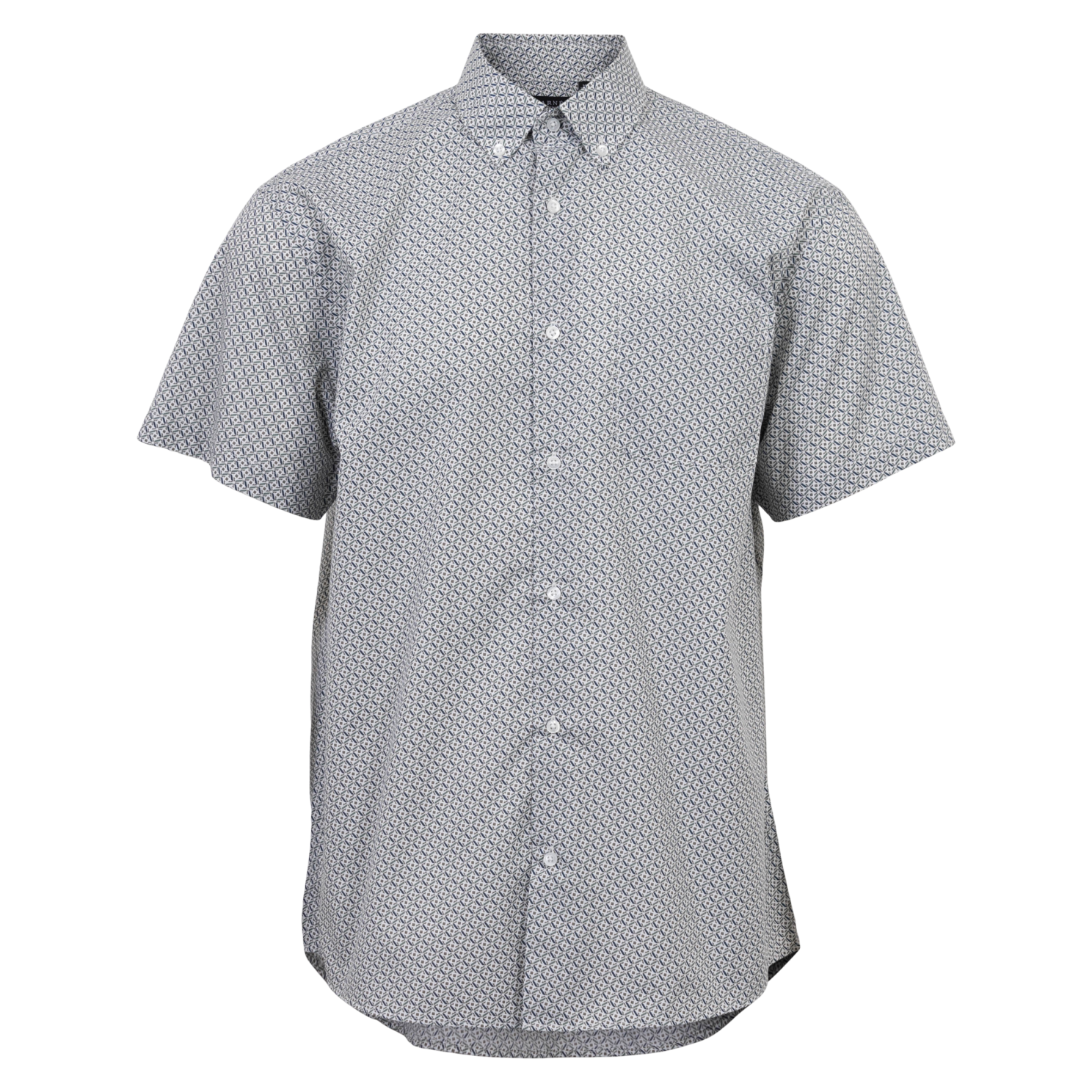 Carnét Ash Herre Kortærmet skjorte Plus Size - Grey AOP - 6XL