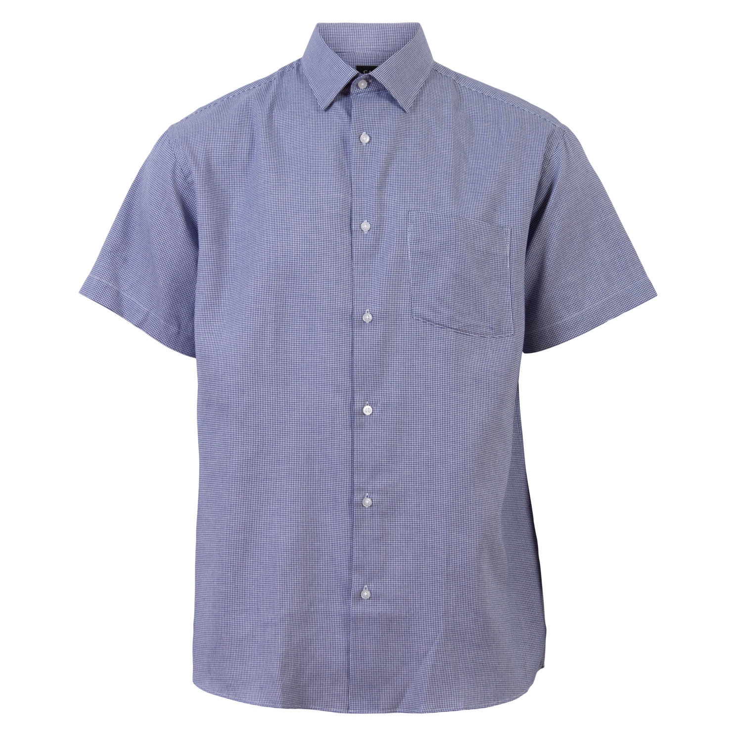 Carnét Oak Herre Kortærmet skjorte Plus Size - Navy Check - 6XL