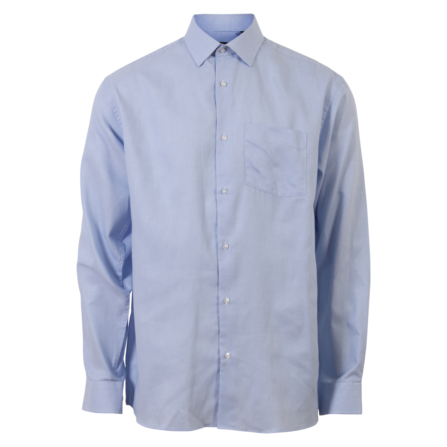 Carnét Oak Herre Skjorte Plus Size - Light Blue Check - 6XL