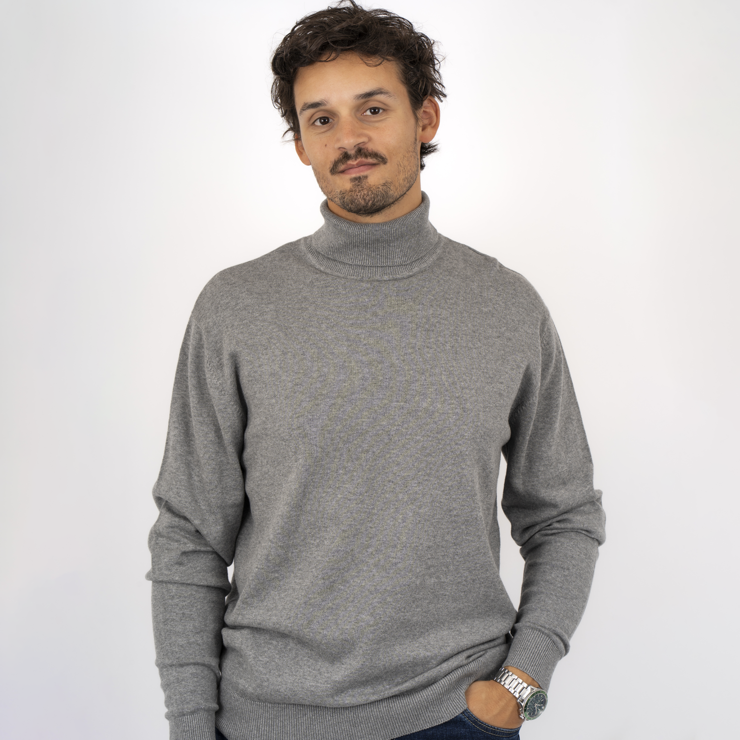 Carnét Stone Herre Rullekrave - Grey Mix - 3XL