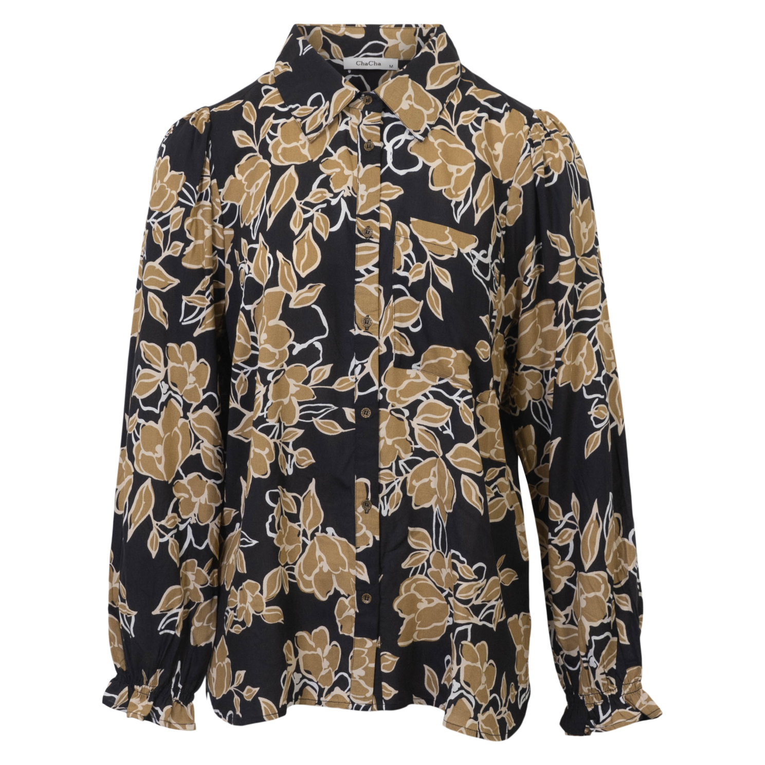 ChaCha Dame Skjorte - Flower AOP - 2XL