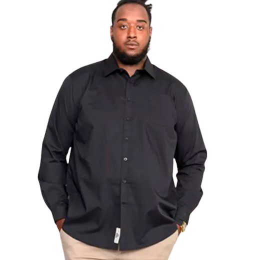 D555 Corbin Herre Skjorte Plus Size - Black - 4XL