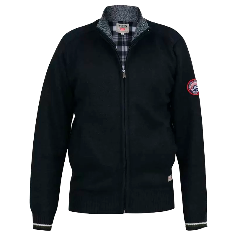 D555 Herre Cardigan Plus Size - Navy - 3XL