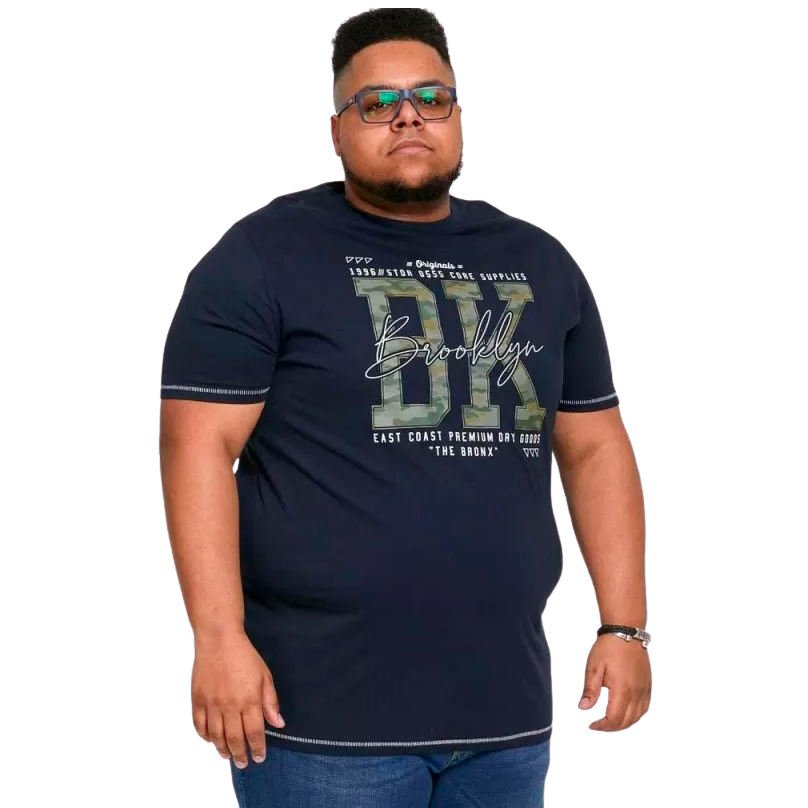 D555 Herre T-shirt - Navy - 9XL